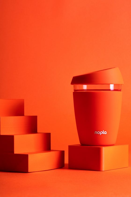 nopla Orange Coffee Cup Glass Tumbler